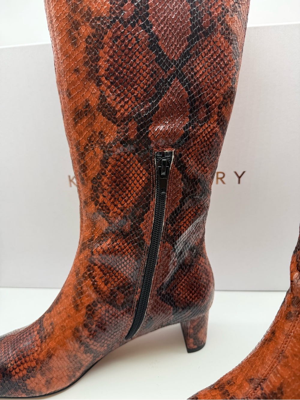 Katy Perry Collections Brown and Black Snake-Print Over-The-Knee Boots - Picture 5 of 8